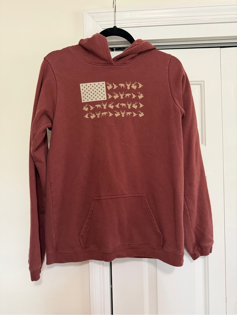 Columbia Sportswear Youth Burgundy Antler Flag Hoodie Size XL